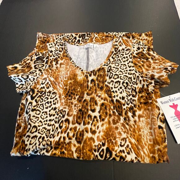 Women with Control Renee Greenstein Dress Med midi leopard cheetah spandex new - Picture 3 of 13